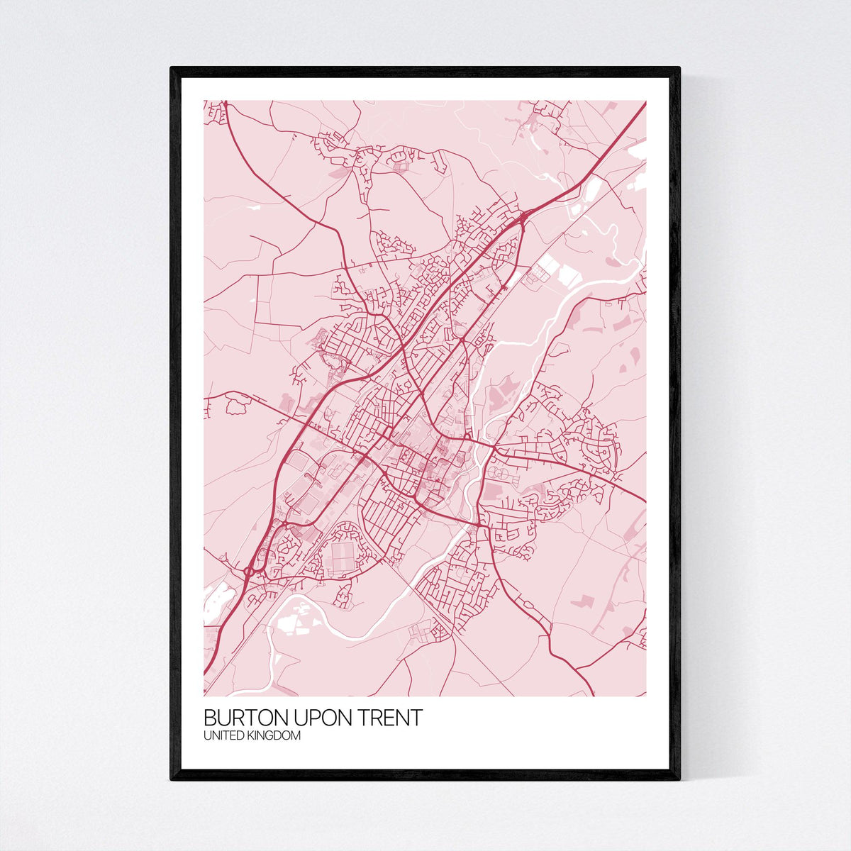 Burton upon Trent Map Art Print Free International Shipping