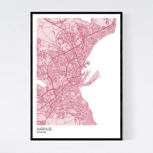 Aarhus City Map Print