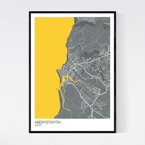 Aberystwyth City Map Print