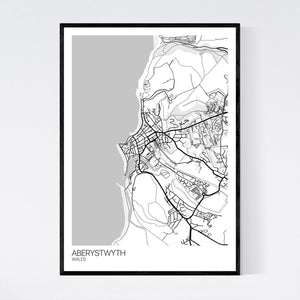 Aberystwyth City Map Print