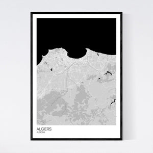 Algiers City Map Print