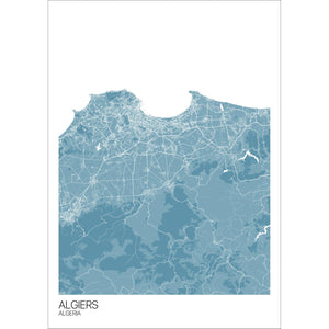 Map of Algiers, Algeria