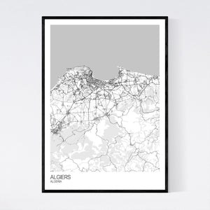 Algiers City Map Print