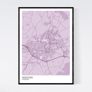 Andover Town Map Print