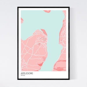 Appledore Town Map Print