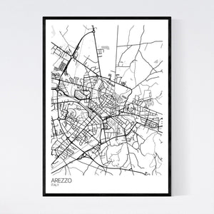 Arezzo City Map Print