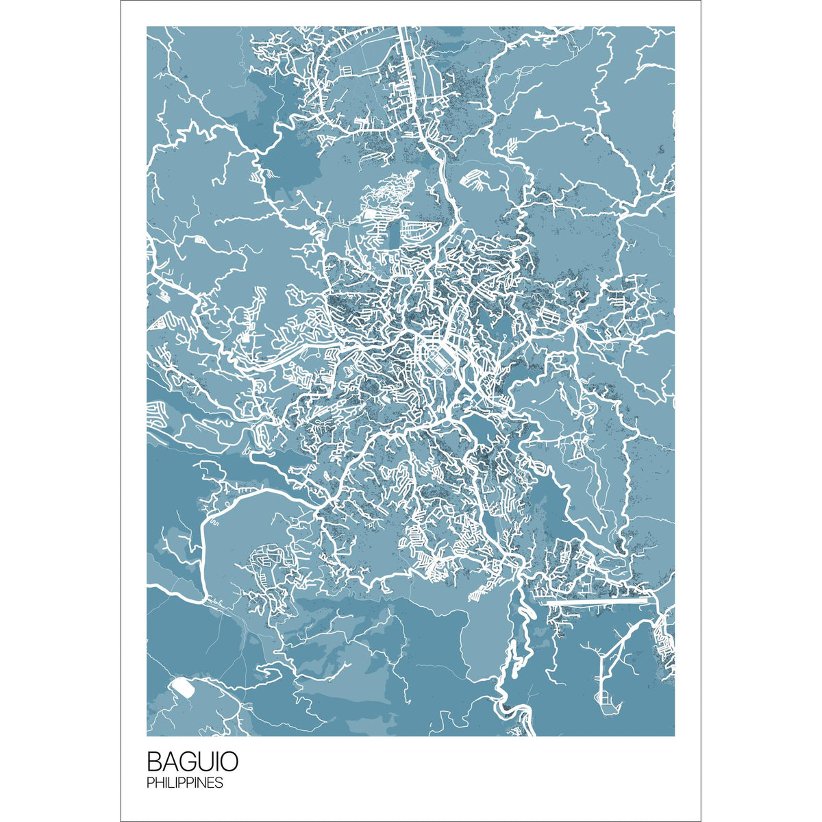 Baguio Map Art Print - Free International Shipping! - Mapply.co