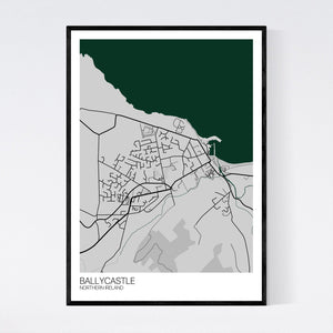 Ballycastle Town Map Print