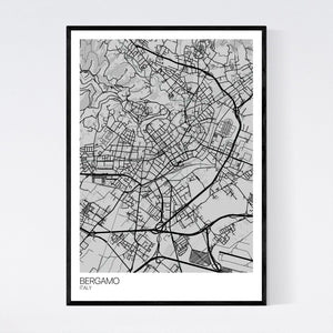 Bergamo City Map Print