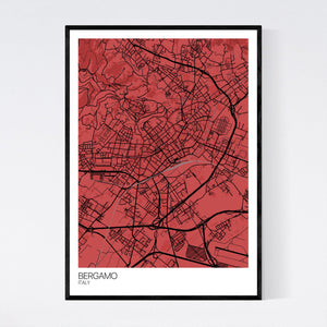 Bergamo City Map Print