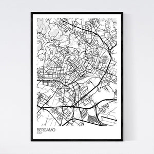 Bergamo City Map Print