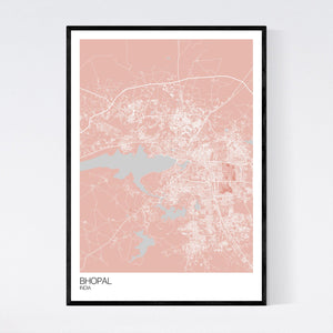 Bhopal City Map Print