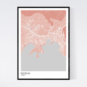 Bodrum City Map Print