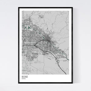Boise City Map Print