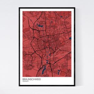 Braunschweig City Map Print