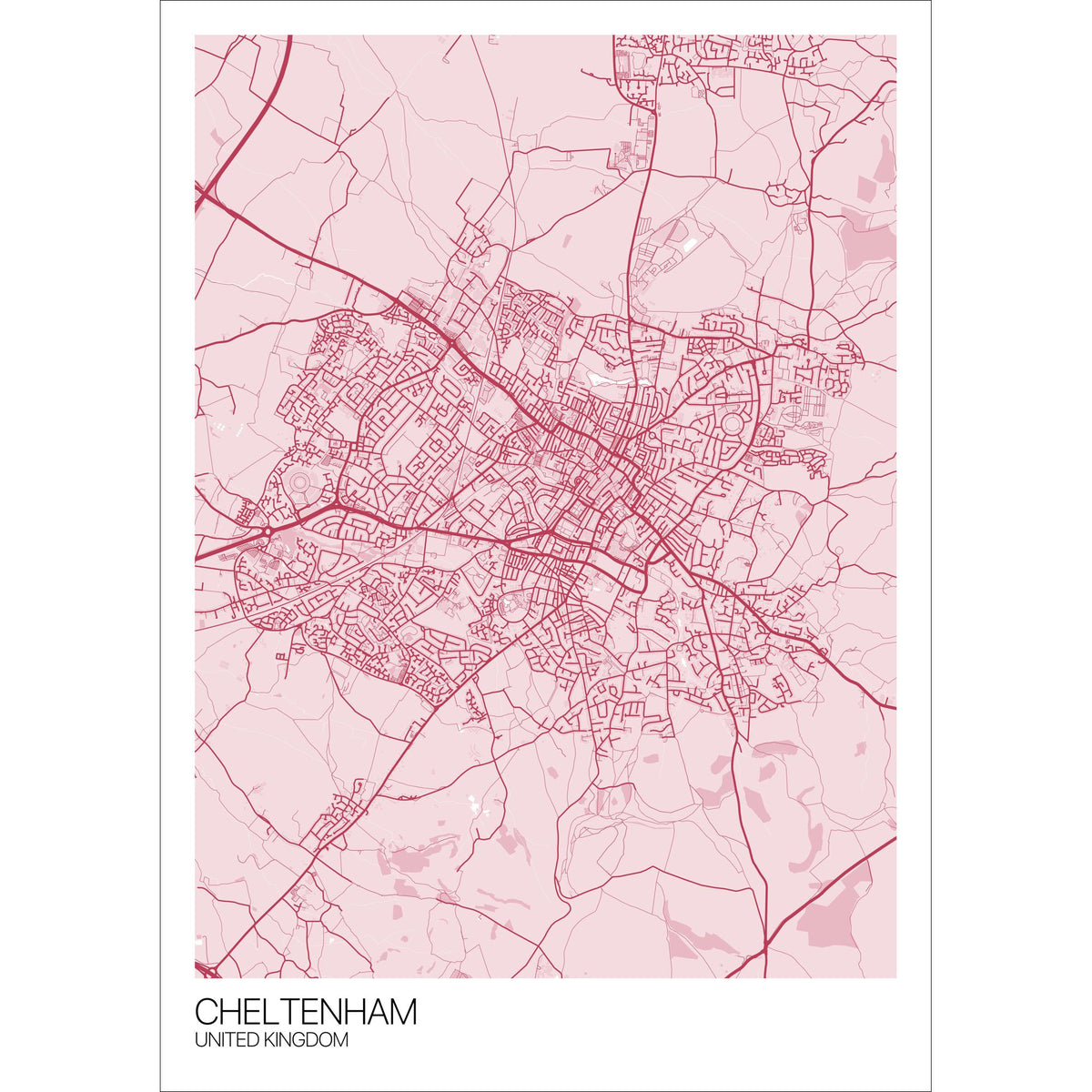 Cheltenham Map Art Print - Free International Shipping! - Mapply.co