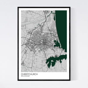 Christchurch City Map Print