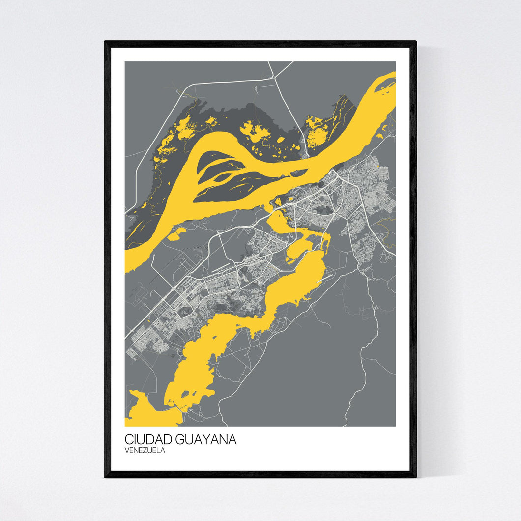 Ciudad Guayana City Map Print