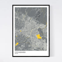 Load image into Gallery viewer, Cochabamba City Map Print