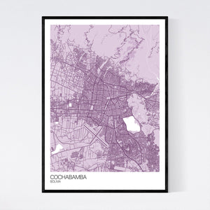 Cochabamba City Map Print