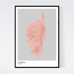 Corsica Island Map Print