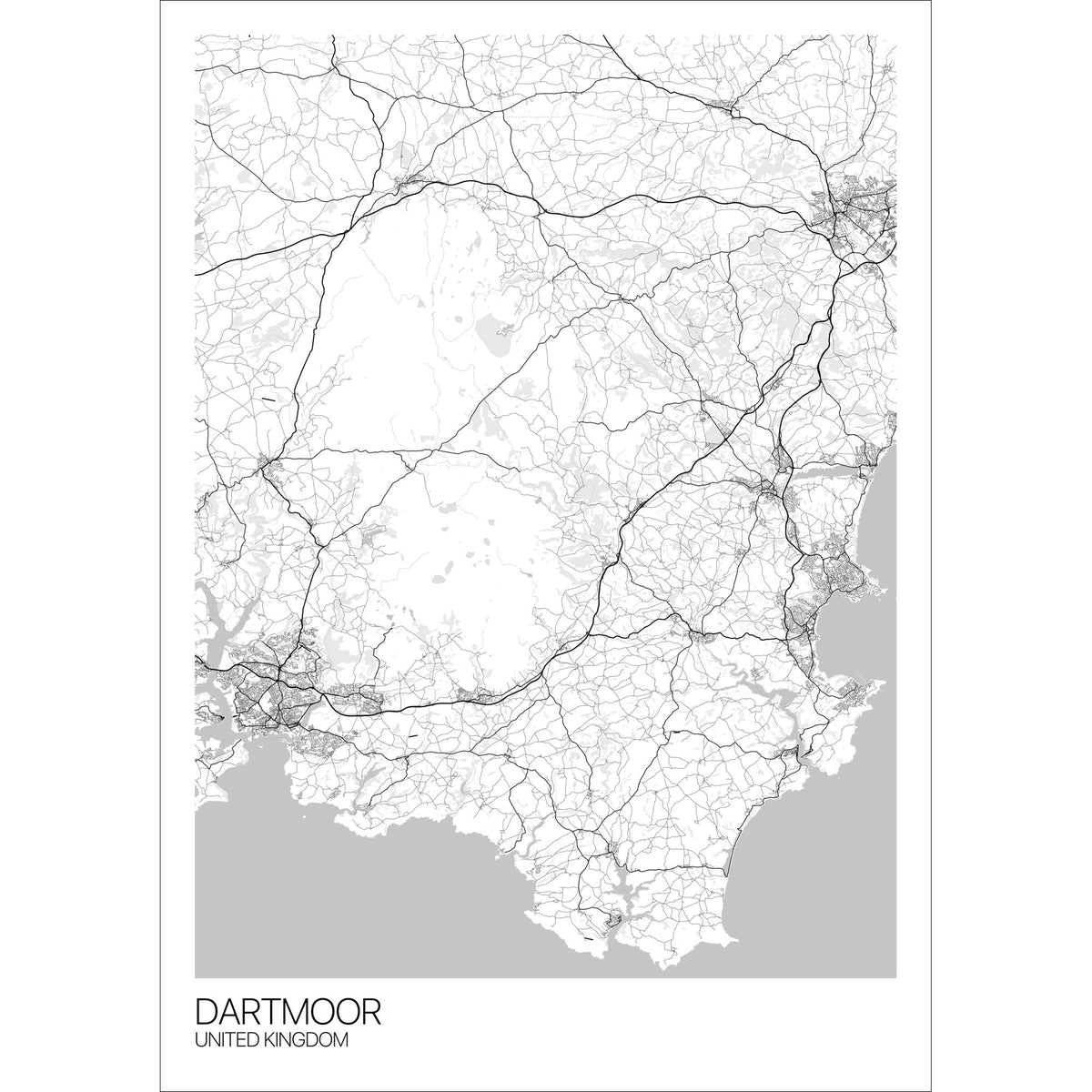 Dartmoor Map Art Print - Free International Shipping! - Mapply.co