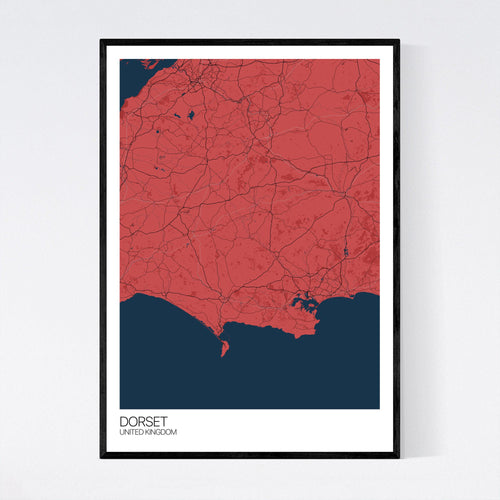 Map of Dorset, United Kingdom