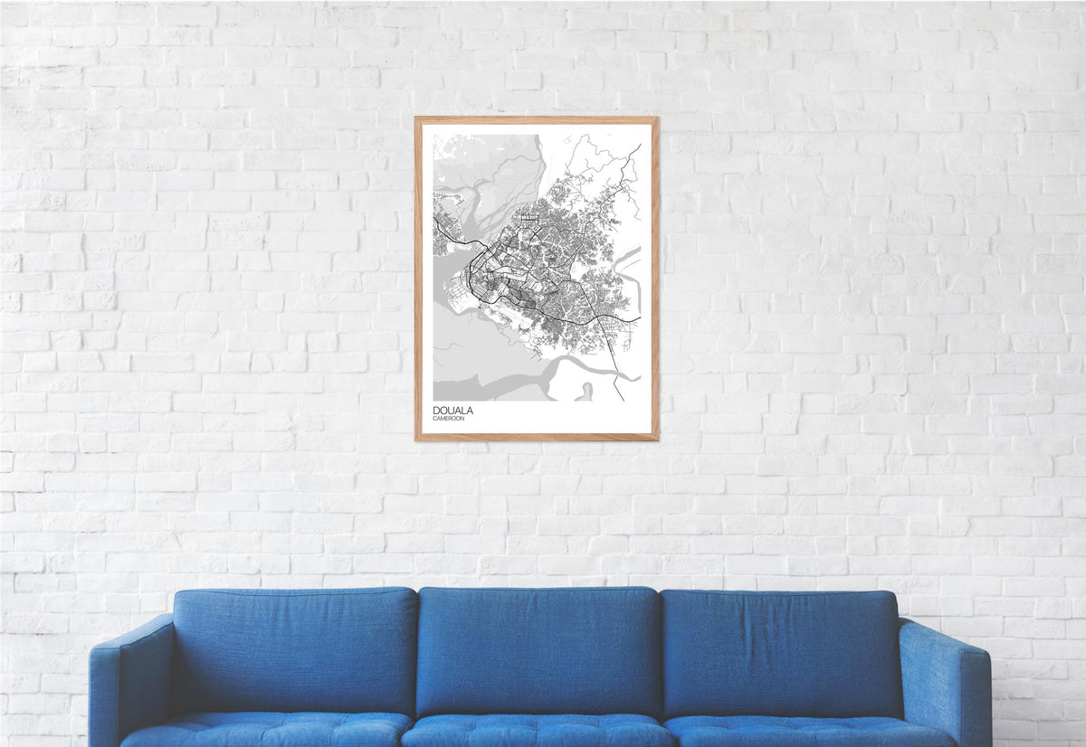 Douala Map Art Print - Free International Shipping! - Mapply.co