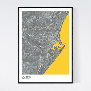 Durban City Map Print