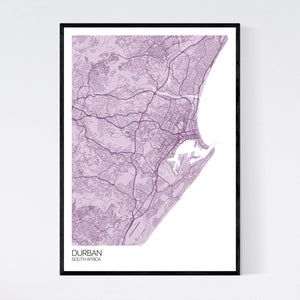 Durban City Map Print