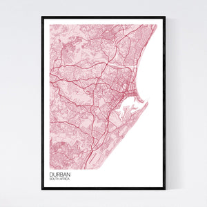 Durban City Map Print