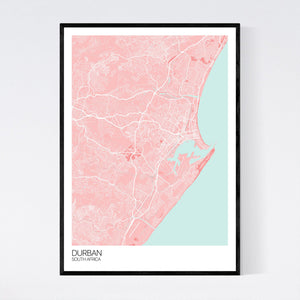 Durban City Map Print