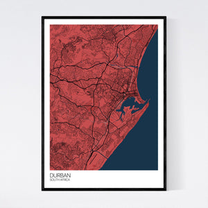 Durban City Map Print