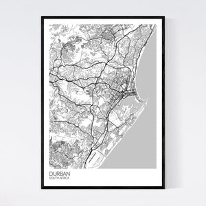 Durban City Map Print