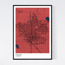 Load image into Gallery viewer, Fresno City Map Print