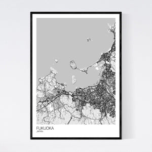 Fukuoka City Map Print