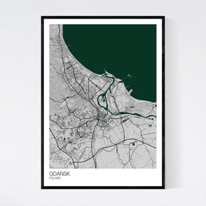 Gdańsk City Map Print