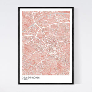 Gelsenkirchen City Map Print