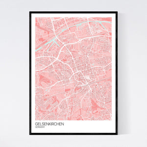 Gelsenkirchen City Map Print