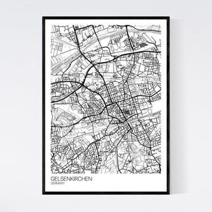 Gelsenkirchen City Map Print