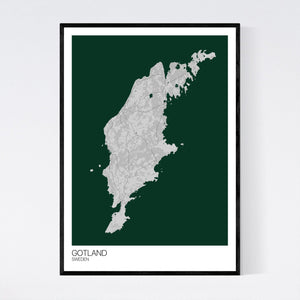 Gotland Island Map Print