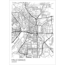 Load image into Gallery viewer, Map of Halle (Saale), Germany