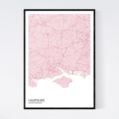 Map of Hampshire, United Kingdom