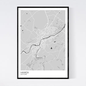 Hawick Town Map Print