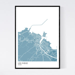 Holyhead Town Map Print