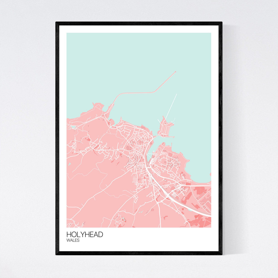 Holyhead Town Map Print