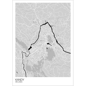 Map of Kandy, Sri Lanka