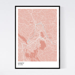 Kandy City Map Print