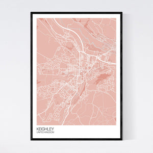 Keighley City Map Print