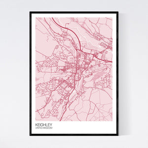 Keighley City Map Print